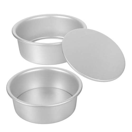 Ciieeo 2pcs Removable Bottom Round Aluminum Cake Pans Nonstick Bakeware for Cheesecake Chiffon and Pastry Anodized Baking Molds for Home and Professional Use