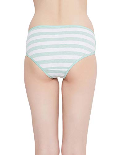 Image of Clovia Women's Cotton Mid Waist Striped Hipster Panty with Cage Sides