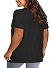 Fisoew Women's Large Sizes Short Sleeve T-Shirt V Neck Plus Size Tops Lightweight Summer Tops, black, 4XL #1