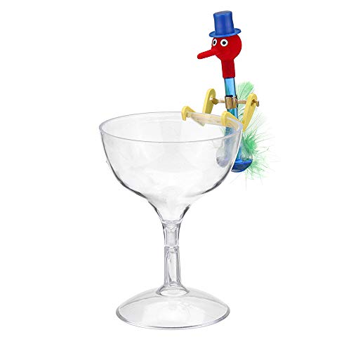 KINGDUO Novedad Dippy Bebiendo Pájaro con Vidrio Plástico