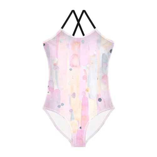 Colorful Cute Stripe Girl's Swimsuit 1 Piecing Bathing Suits for Teens Swim Suits for Girls Beach