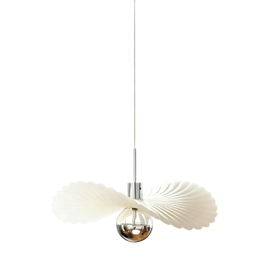 Suspension Moderne En Résine Blanche, Lampe Suspendue Led Chromée