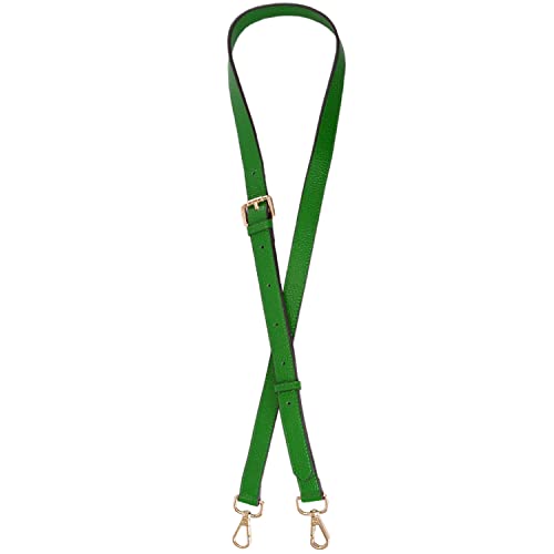Bandoulière en cuir pleine fleur LIVE UP réglable vert pour pochette