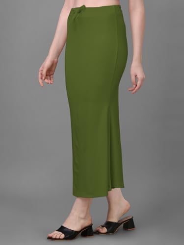 Image of Women's Saree Shapewear Petticoat, Cotton Blend Stretchable Mermaid Skirt, High Waist Tummy Control, Smooth Curve Fit with Adjustable Drawstring