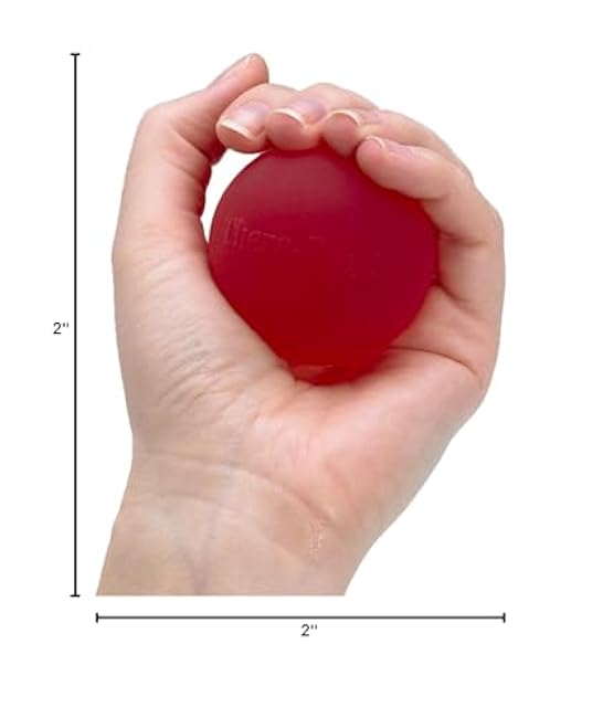 THERABAND Hand Exerciser, Stress Ball For Hand, Wrist, Finger, Forearm, Grip Strengthening & Therapy, Squeeze Ball to Increase Hand Flexibility & Relieve Joint Pain, Red, Soft, Beginner