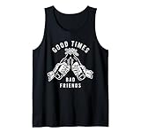 Good Times Bad Friends x Beer Cheers x Skeleton Blackwork Tank Top
