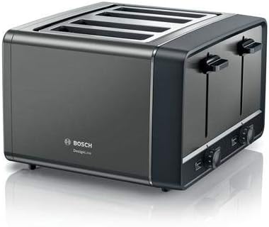 Bosch DESIGNLINE TAT5P445GB 4 SLICE TOASTER, ANTHRACITE