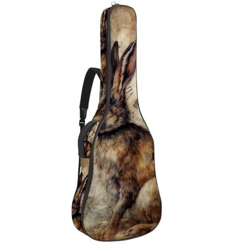 Sac de transport pour guitare acoustique de 101,6 à 106,7 cm, étanche avec motif chat vintage