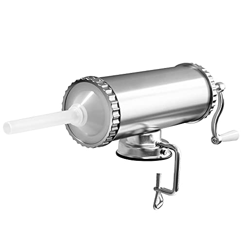 GIANTEX Wurstfüller 3 L, Manuelle Wurstmaschine Wurstfüllmaschine, Wurstspritze aus Alulegierung, Wurstpresse mit Tischklemme & 3 Füllrohre für Hausgemachte GIANTEX Wurstfüller 3 L, Manuelle Wurstmaschine Wurstfüllmaschine, Wurstspritze aus Alulegierung, Wurstpresse mit Tischklemme & 3 Füllrohre für Hausgemachte