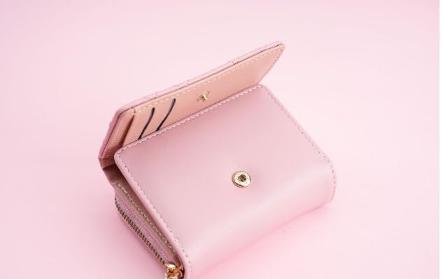 Mothers Day Gifts,Wallet Women,Women'S Embroidered Quilted Trifold Wallet, Neutral Style, Faux Leather, with Snap Closure, Zip Pocket, Faux Leather Lining, and Wristlet Accessory (Black)4