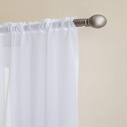 Jkjhbhged 2Pcs Super Soft Great Hand Feeling White Tulle Curtains for Living Room Decoration Modern Veil Chiffon Solid Sheer Voile