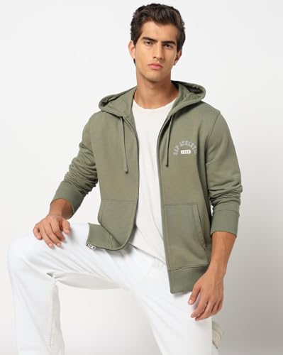 Image of Gap Men Graphic Printed Regular Fit Full Sleeves Hooded Sweatshirt