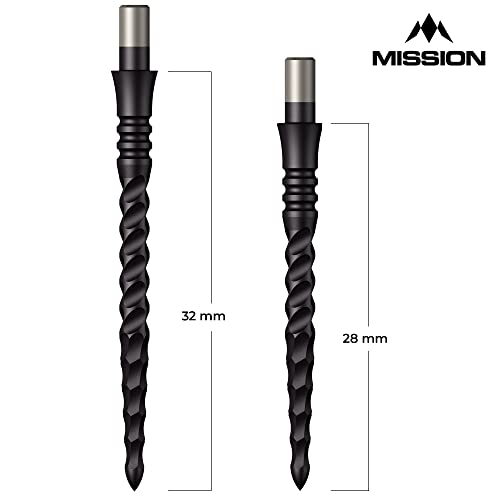 Mission Darts Sniper Points | Lunar CS | Steel Tip Replacement Points | 32mm | Black (X2669) - Image 3