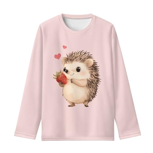 Image of Long Sleeve Shirts for Girls Casual Crewneck Tops Fall Winter Outfits for 3-16 Years Old