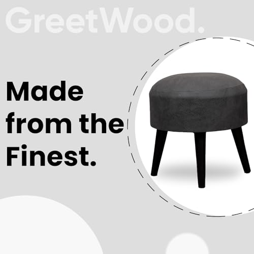 Image of Stool Ottoman Pouffes for Living Room, Kitchen, Home, Office Furniture with Soft Cotton Cushion Mudda Footrest Stool for Chair Sofa Bed Dressing Decor, Grey (17 Inch Pack of 1)
