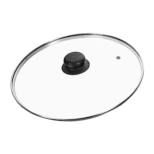 PNJB, Transparent Glass Lid Cover, For Kitchen. Saucepan Lids,Durable, Heat-Resistant,Frying Pan With Lid, Glass Cover, Cookware Lids (18CM)