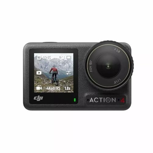 DJI Osmo Action 4 Standard-Combo, 4K/120fps Action Cam mit 1/1,3-Zoll-Sensor, Unterwasserkamera, Atemberaubende Low-Light-Aufnahmen, 10-Bit und D-Log M-Farbleistung, Langlebiger 1.770 mAh Akku