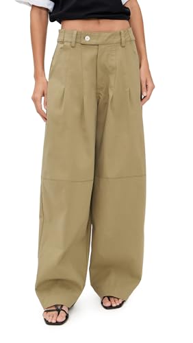 Pixie Market Women's Baggy Khaki Button Pants