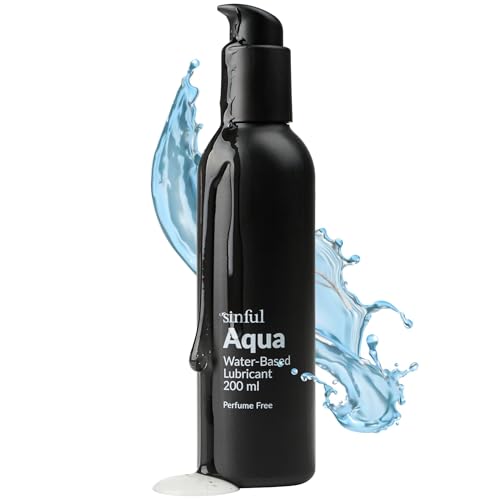 Sinful Aqua Gel Lubrifiant à Base d'Eau 200 ml - Compatible avec Préservatifs, Non Parfumé, Adapté aux Peaux Sensibles - Ne Tache Pas