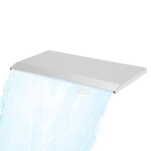 Hapivida Bec de Baignoire Cascade, Robinet Mural en Acier Inoxydable avec G1/2 Filetage Externe 19cm pour Piscine et SPA, Design Unique et Facile à Installer pour Salle...