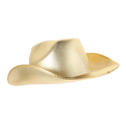 KOMBIUDA Cowboy Hat Sparkly Gold Party Hat for Men Women Western Theme Hat Costume