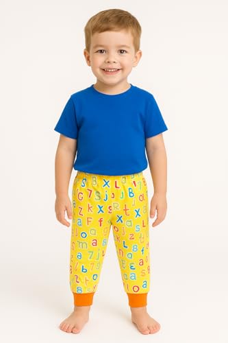 Image of EIO Unisex Kids Tapered Fit Mid Rise Cotton Pajama Pants Combo Pack