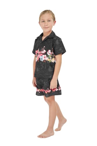 Matchable Family Hawaiian Luau Men Women Girl Boy Clothes in Christmas Santa in Hawaii Black Cross4