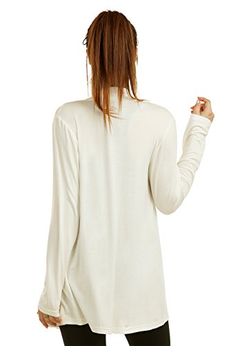 Image of Cardigan - Women's Classic Chic Rayon Fabric Cardigan Sweater for Layering All Season Open Drape Cute Comfortable and Durable (M, Ivory), Ivory, Size Medium
