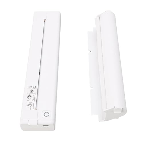 Image of Asixxsix Thermal Printer, 2000mAh Battery Bluetooth 5.4 Portable Printer, Wireless with Thermal Paper Bracket Carry Case 3 Rolls Paper Support 8.5x11 Inch for Travel Office Car Home (White)
