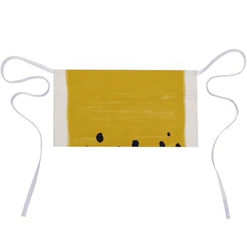 Tablier court imperméable jaune moutarde et noir avec 3 poches en tissu Oxford