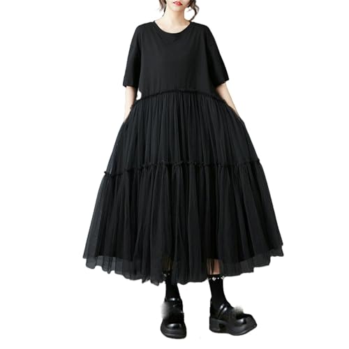 Robe d'été style coréen chic coupe ample décontractée en tissu fluide