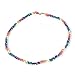 Justinstones Dyed Multi-color Shell Rice Oval Triple Strands Twisted Rope Vintage Statement Necklace Multi Layer Beads Chain Choker Necklace 23 Inch