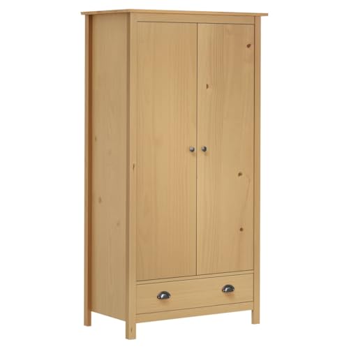 vidaXL Armario de 2 Puertas Muebles para Ropa Roperos Guardarropas de Dormitorio Organizador Colgar Almacenamiento 89x50x170 cm Blanco Madera Pino
