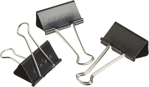 ACCO 2-Inch Large Binder Clips, 1 Box, 12 Clips/Box, Black (A7072100B) image 6