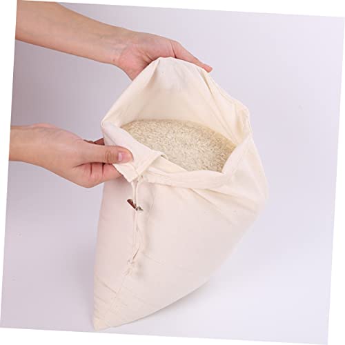 Bolsa de compras de algodón reutilizable PRETYZOOM, pack de 2 piezas ecológicas con cordón 4