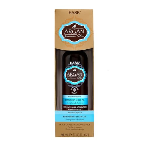 HASK Argan Repairing Hair Oil for shine and frizz control for all hair types color safe gluten free sulfate free paraben free - 1 100ml Bottle