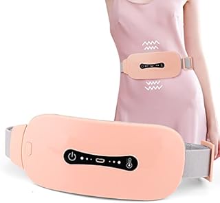 Pain Relief Heating Pad, Period Heating Belt & Menstrual Cramp Massager with 3 Heat Levels & 3 Massages Modes Rechargable Electric Fast Warming Belly Belt, Gifts for Women Mother & Girl, Pink