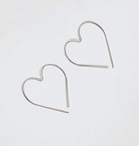 Large Heart Hoop Thin Earrings 0.8Mm Handmade Statement Jewelry For Woman #TOP5