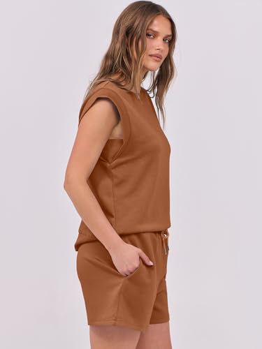 Image of ANRABESS Two Piece Sets for Women 2026 Summer Short Lounge Set Casual Beach Vacation Outfits Spring Sweatsuits Tracksuit