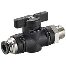 Off Valve Connection,Control Valve,Pneumatic Ball Valve, G1/4 to 6mm Inner Diameter, for Air Flow Control, Plastic Nickel Plated Brass Black