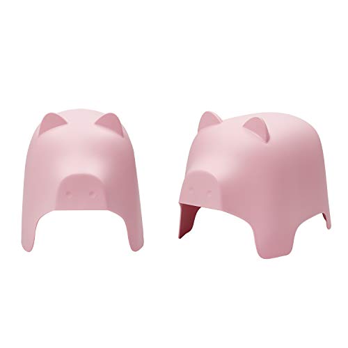 AmazonBasics Premium Plastic Stackable Kids Chairs, Pink Pig, 2-Pack