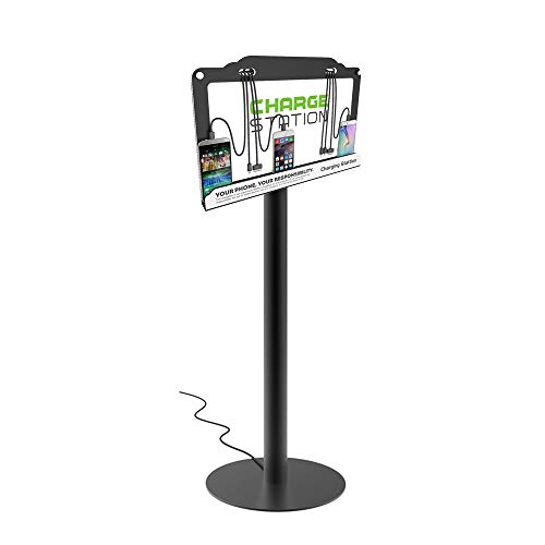 Vipatey Tower Floor Stand Cell Phone Charging Station Built In Led Lighting 8 Ports High Speed Cables Compatible With Iphone Samsung Smartphones Tablets And More #TOP2