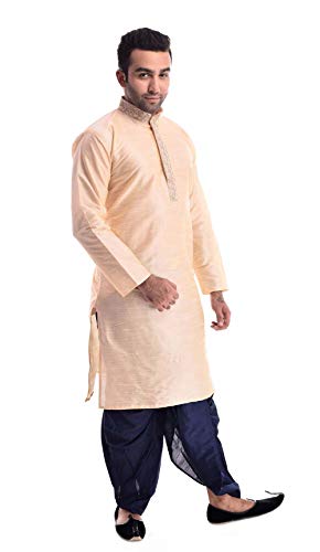 Kurta Dhoti de seda traje tradicional indio ropa de fiesta hombre 3