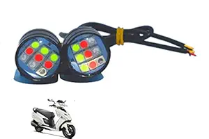 Multi Colour 6 Led Strobe Light for Bike | Warning Emergency Police Light | Motorcycle Strobe Light | Compatible with Hero Dash