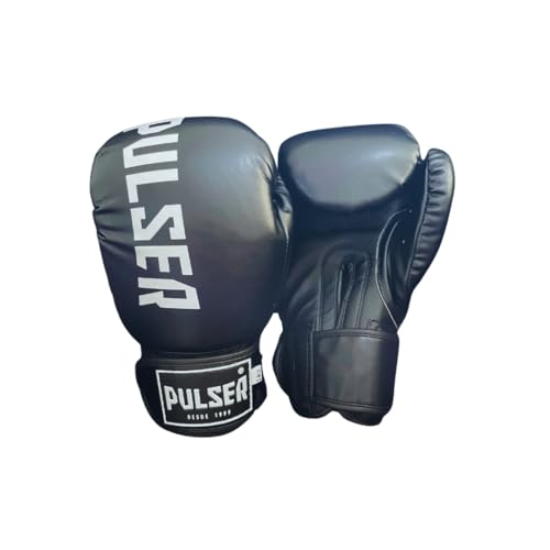 Par Luva Boxe Kickboxing Muay Thai Injetada Thunder Pulser (Preto, 14oz)