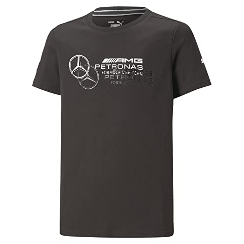 Camiseta Mercedes-AMG Petronas PUMA negra para niños evita rozaduras en el colegio