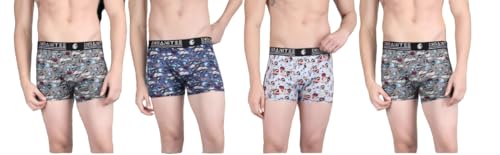 Image of Men's Extra Thin Elastic Nylon Underwear Long Comfortable Breathable Comfort All Over Printed Design Boxer