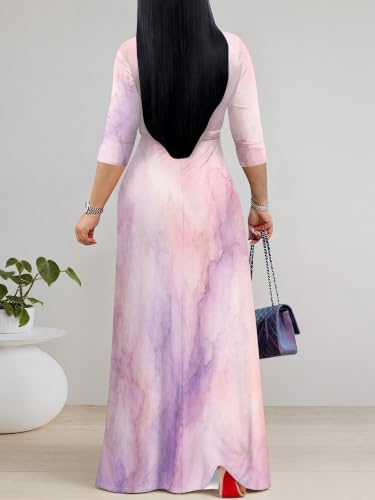 Image of Women's 3 /4 Sleeve Maxi Dress with Pockets
