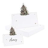 URROMA - Lote de 100 plazas de mesa con forma de árbol de Navidad, tarjetas de mesa, para fiestas de Navidad, decoración de mesa, tienda de nombre de comida para suministros