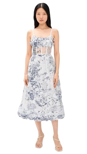 En Saison Women's Cyrus Midi Dress, White Navy, XS at Amazon Women's Clothing store